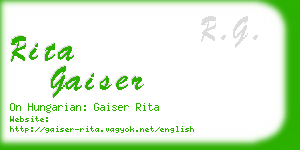 rita gaiser business card